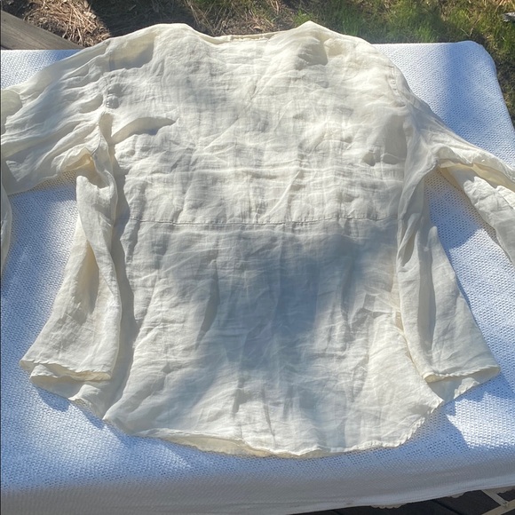 Kleen Linen Blouse 3X Cream Button-Up 🌻💛Lovely! - Picture 9 of 10
